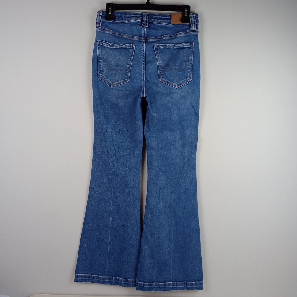 American Eagle Womens 6 Blue High Waisted Next Level Stretch Flare Artist Jeans - Picture 2 of 6